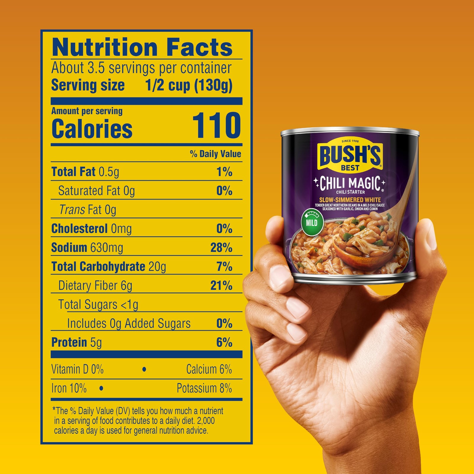BUSH’S BEST 15.8 oz SlowSimmered White Chili Magic Starter, Gluten Free, 12pack