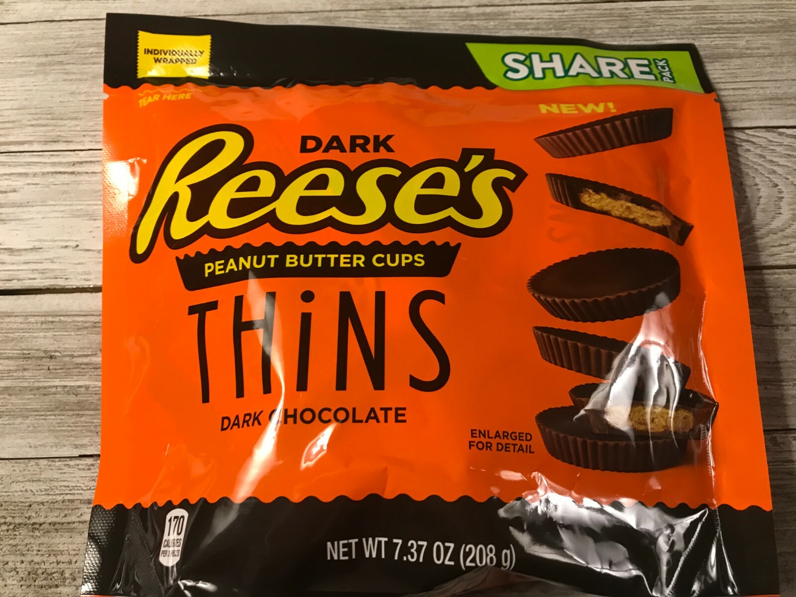 4-Pack Dark REESE’S Peanut Butter Cups Thins Chocolate 7.37 oz