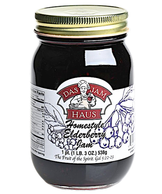 Elderberry or Boysenberry Homestyle Jam 16oz 1 Pint All Natural Ingredients