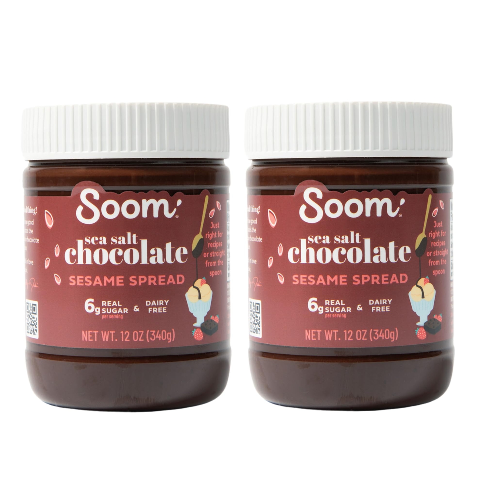 Foods Dark Chocolate Sea Salt Tahini Spread 12oz Pack of 2 Silky Smooth Texture
