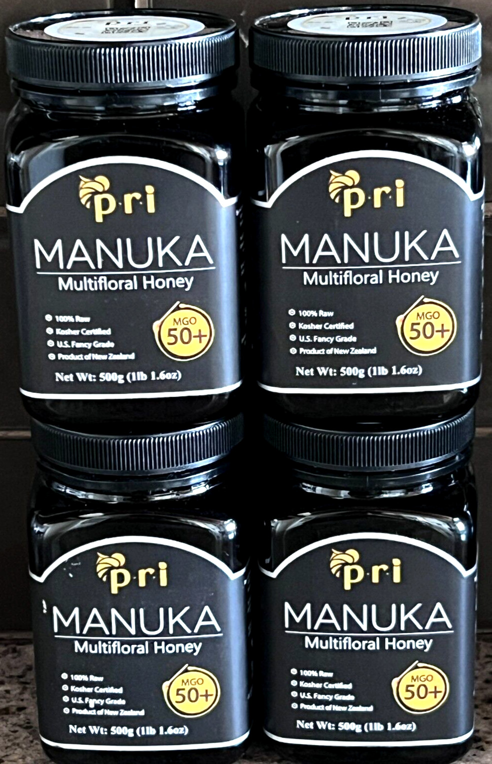 PRI Manuka PACIFIC RESOURCES Honey Blend MGO 50+ – 1.1 lb New Zealand 4 JARS