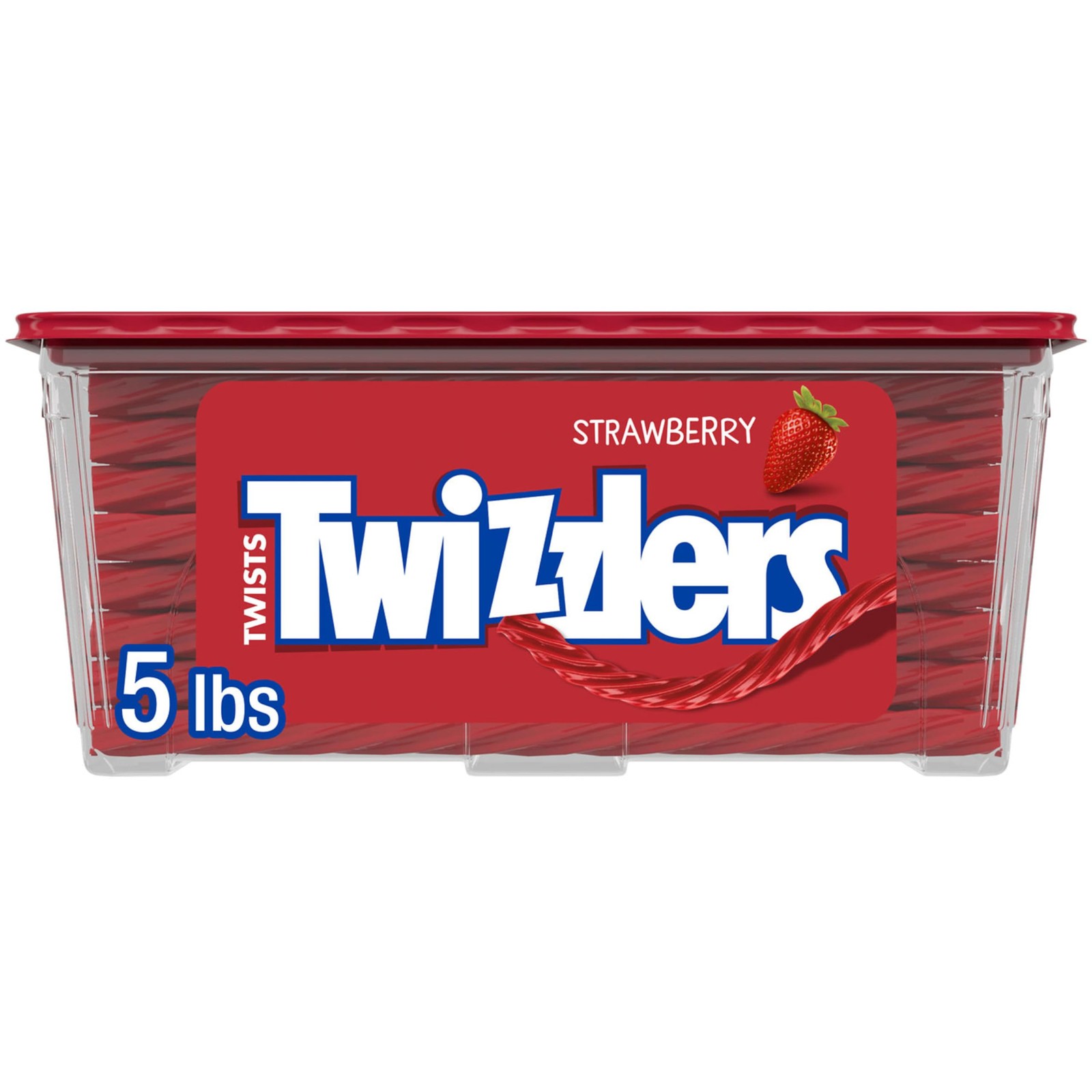 Twists Strawberry Flavored Licorice Style, Chewy Holiday Candy Tub, 5 lb