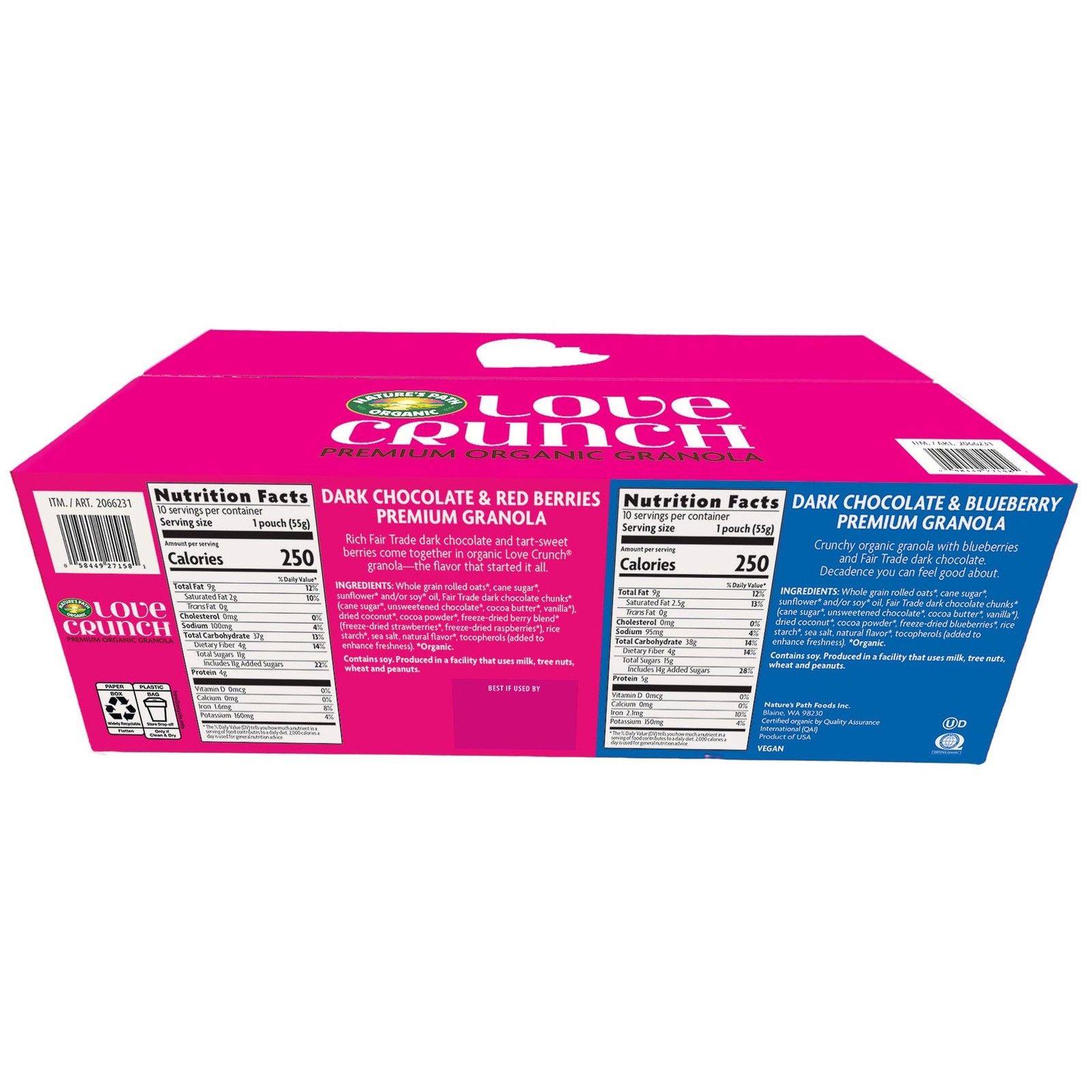 Nature’s Path Organic Love Crunch Premium Granola, Variety, 1.94 oz, 20-count