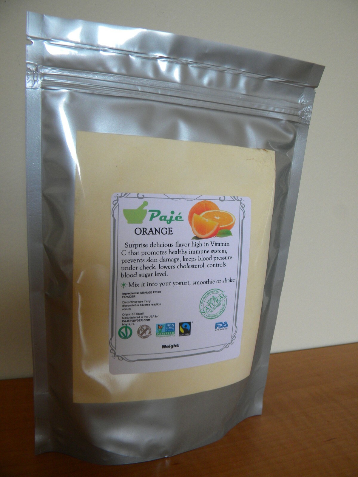 ORANGE powder 8oz 16oz 1lb 32oz 2lb 4lb, VIT C help Immune system and skin PAJE
