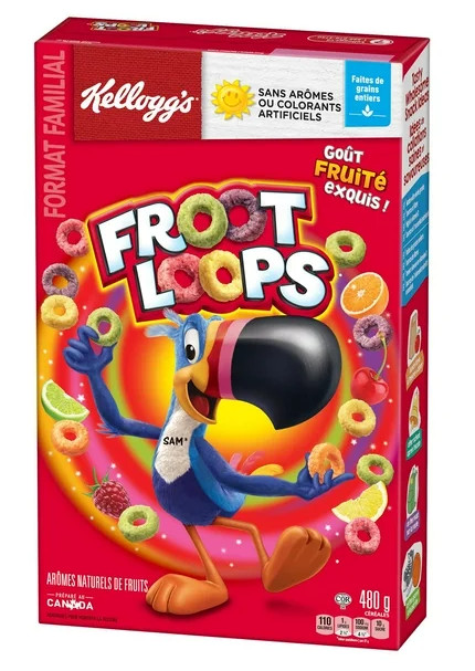 Kellogg’s Canadian Froot Loops Breakfast Cereal, Family Size, 480g