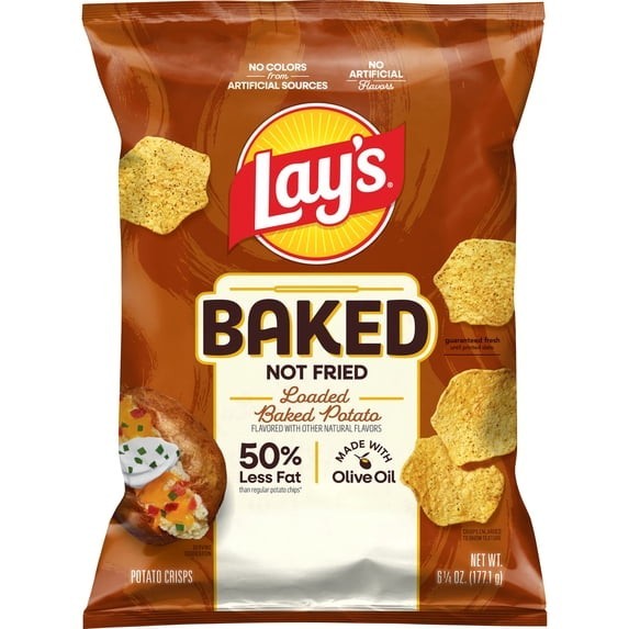 Baked Lay’s Loaded Potato Chips 6.25 oz Pack 50% Less Fat