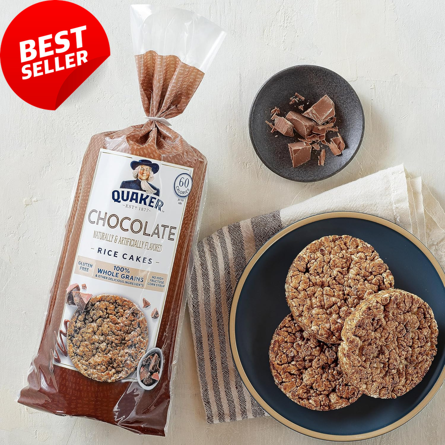 Large Chocolate Rice Cakes, 7.23oz (3 Pack), Gluten-Free, Whole Grain