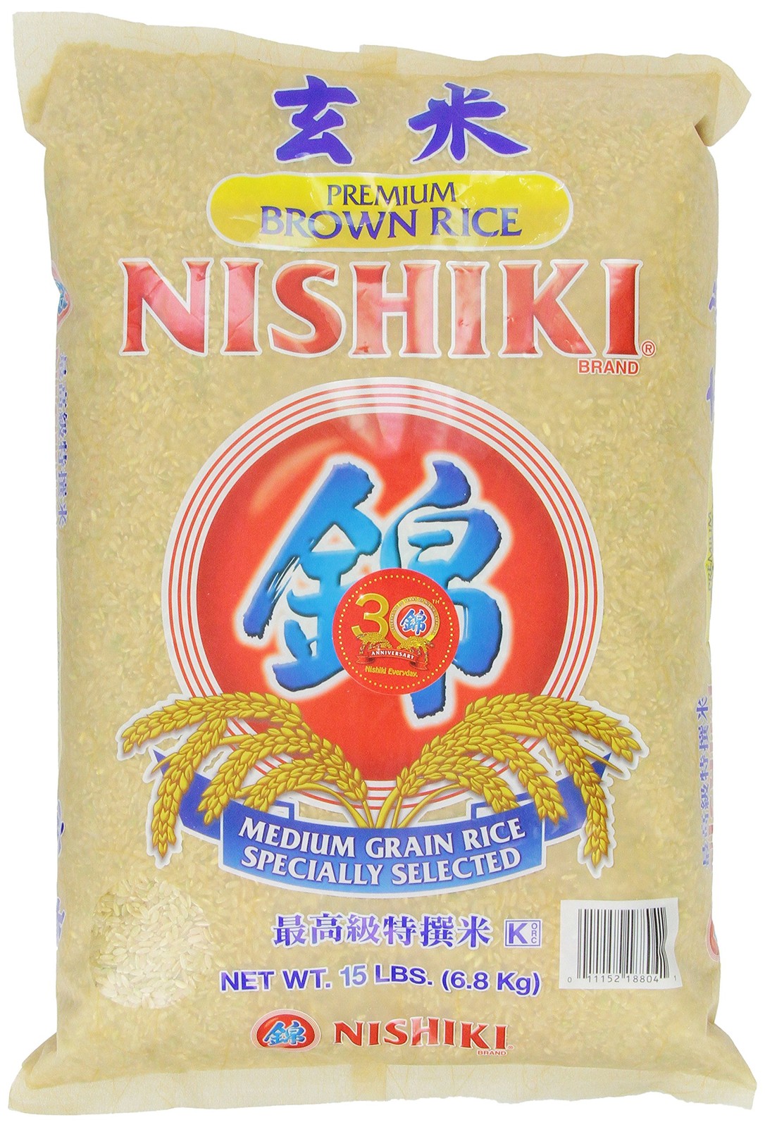 Nishiki Premium Brown Rice, 15-Pounds Bag 15 Pound (Pack of 1),