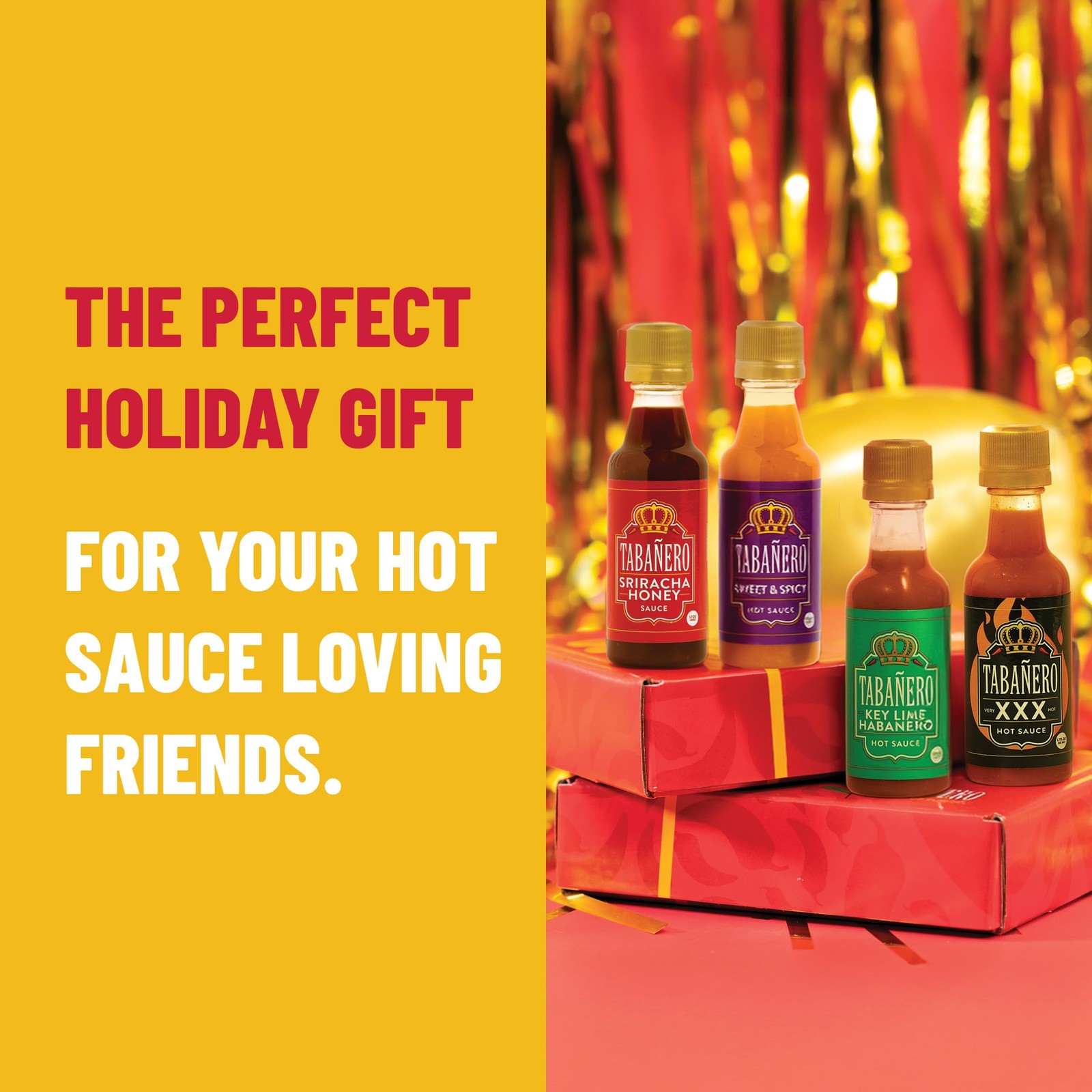 Mini Hot Sauce Gift Set by Tabañero, Holiday Box 1.7 Ounce (Pack of 4)