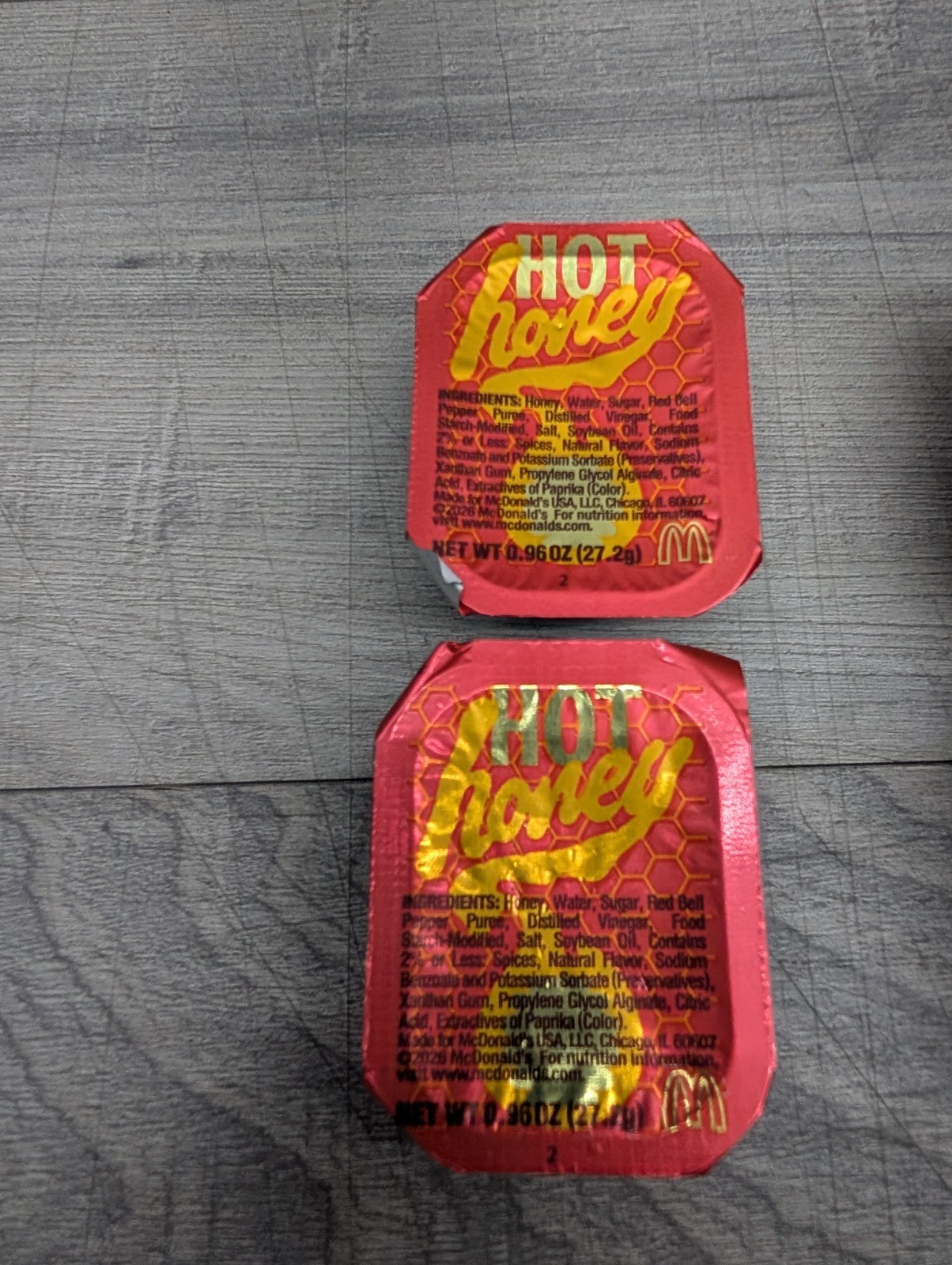 Lot of 5 McDonald’s Dipping Sauce. 3 Different Flavors. Hot Honey, Nether.