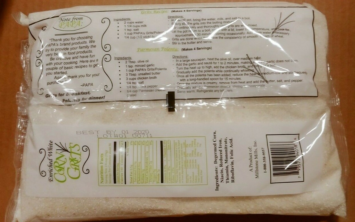 Papa’s Corn Grits 4-PC x 5 LB. Each – New 5lb. Bags, Smooth, Premium Grits