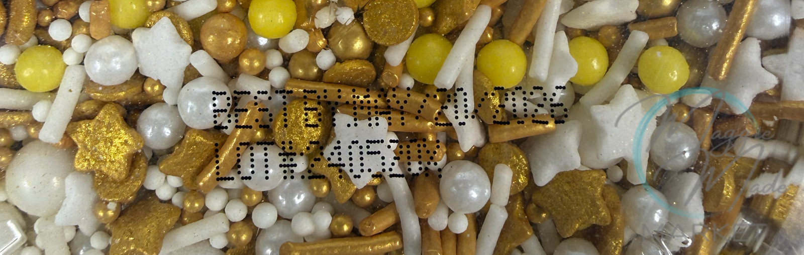 New Dallies Holiday Gold & White Sprinkles 10 oz Christmas Baking Decor
