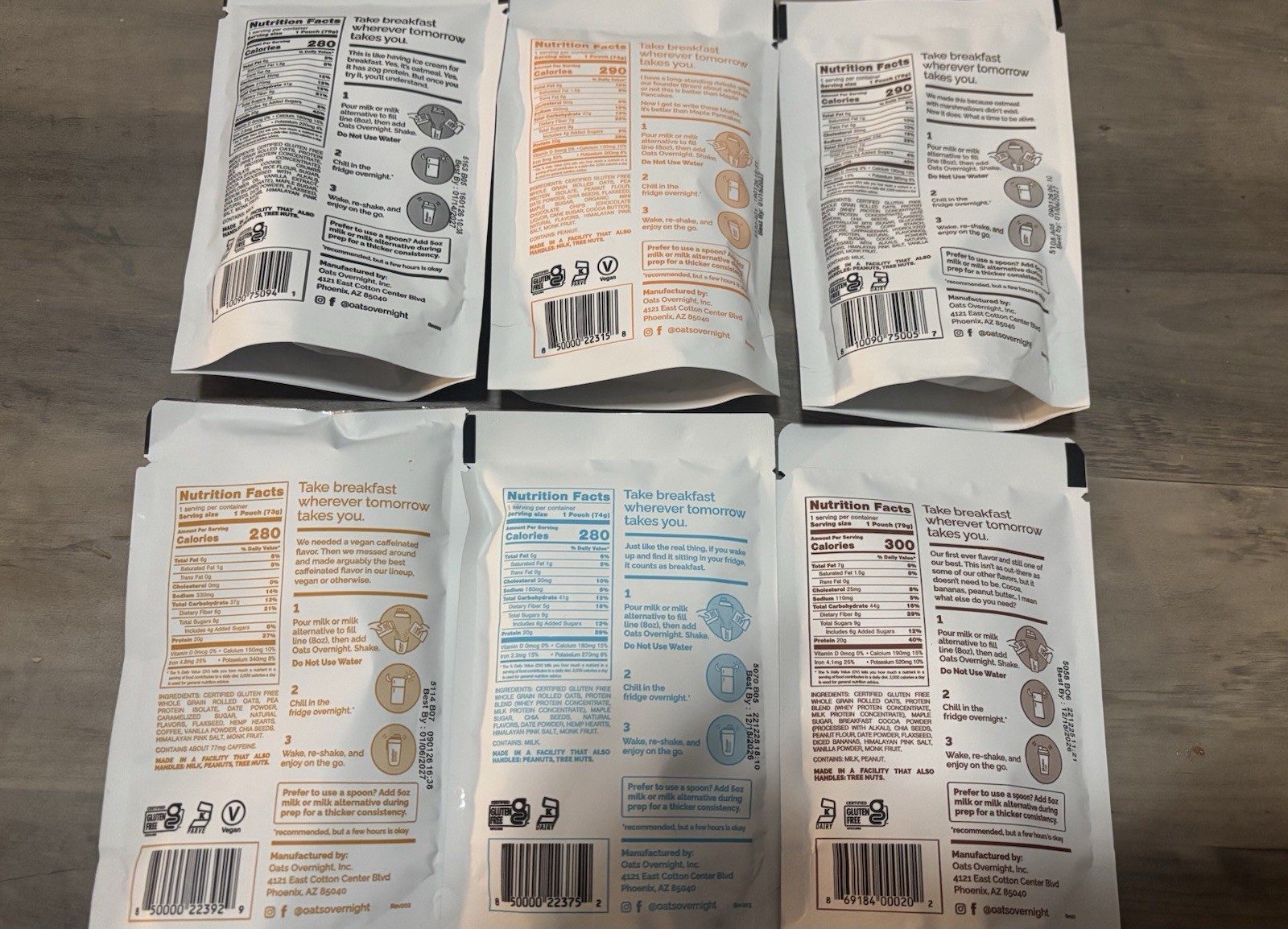 Oats Overnight 6 PackAssorted 2.7 oz exp: 12/2026