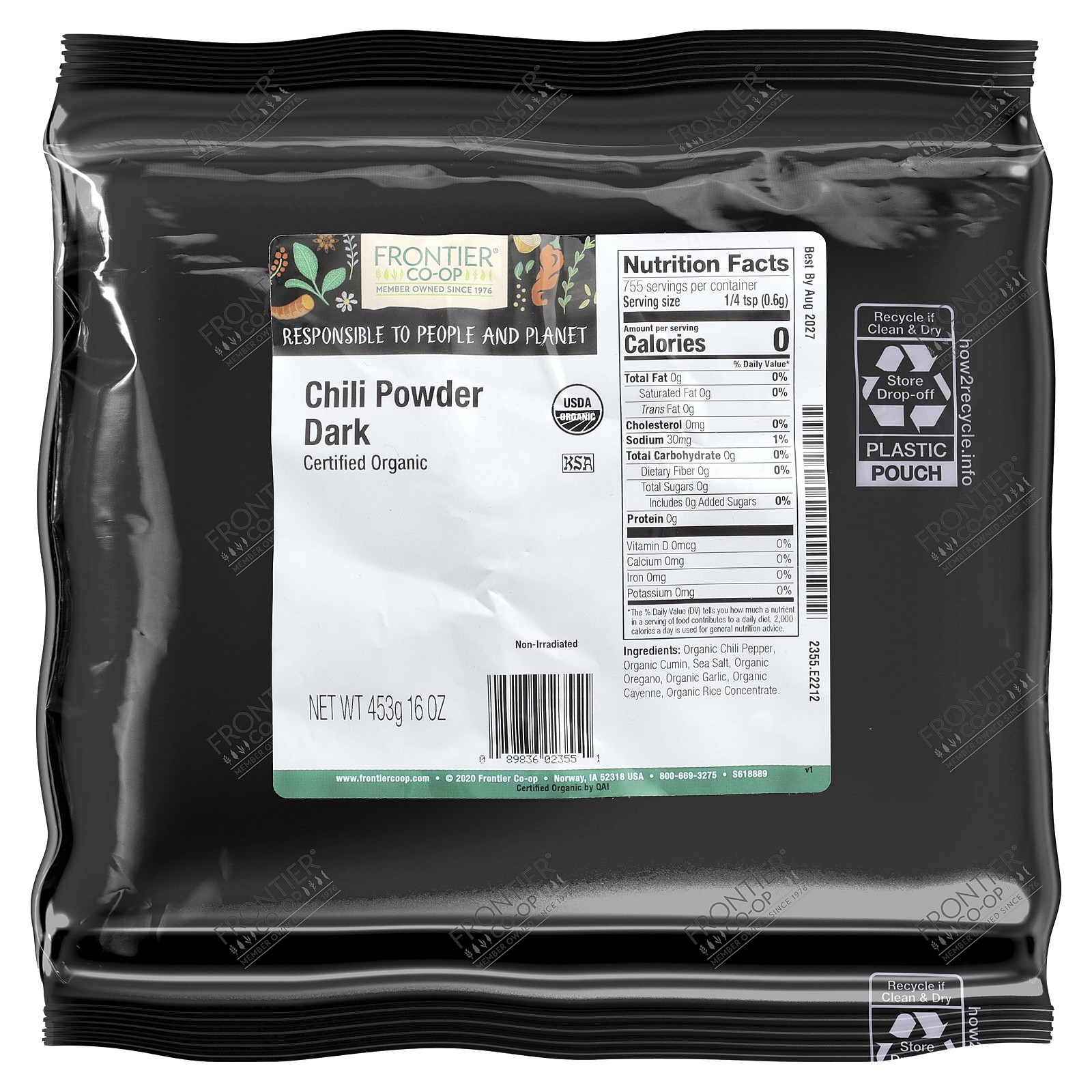 Organic Chili Powder Dark, 16 oz (453 g)