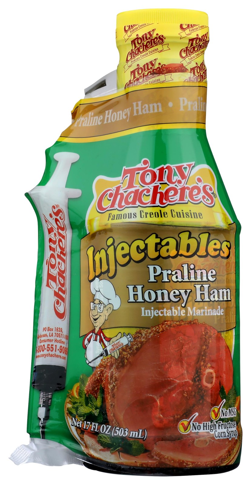 Tony Chachere’s Marinade Praline Honey Ham W/ Injector – 17 Fl Oz (Pack of 1)