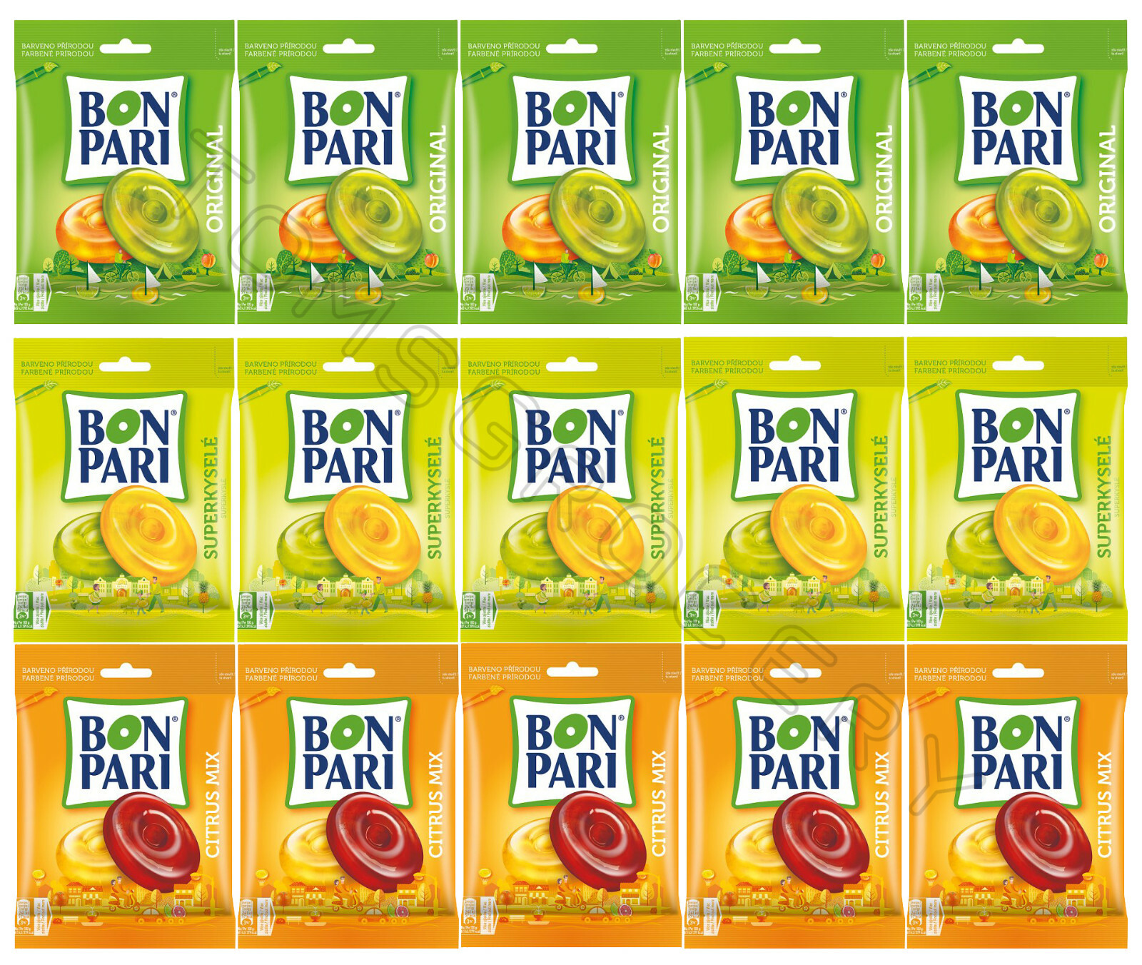 15 BON PARI Candies Fruit Citrus & Sour Flavors Bundle Bonbons European Sweets