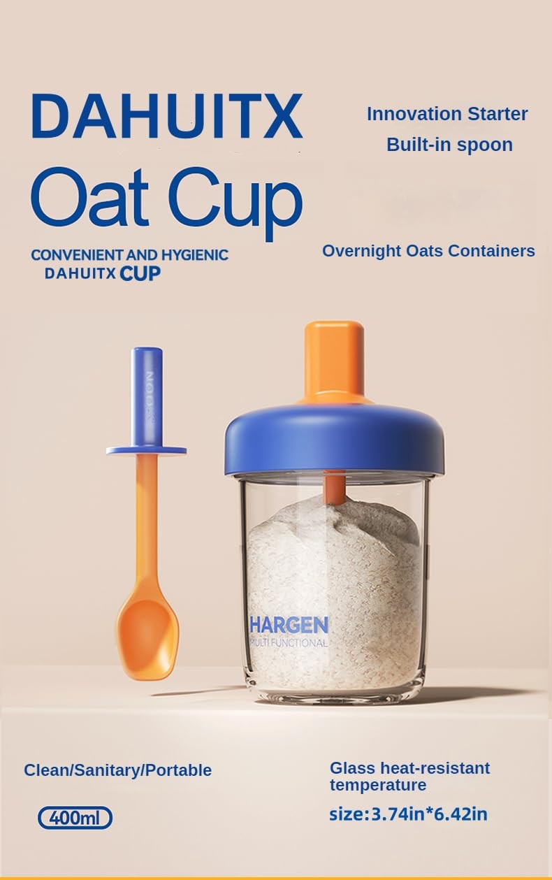DAHUITX 2 Pack Overnight Oats Containers with Lids and Spoons, 13.5 pink+pink