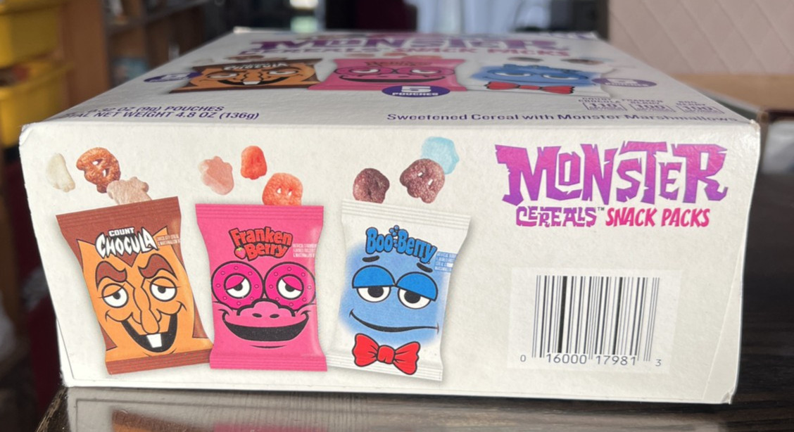 GENERAL MILLS MONSTER 50TH ANNIVERSARY LIMITED EDITION MONSTER CEREAL SNACK PACK