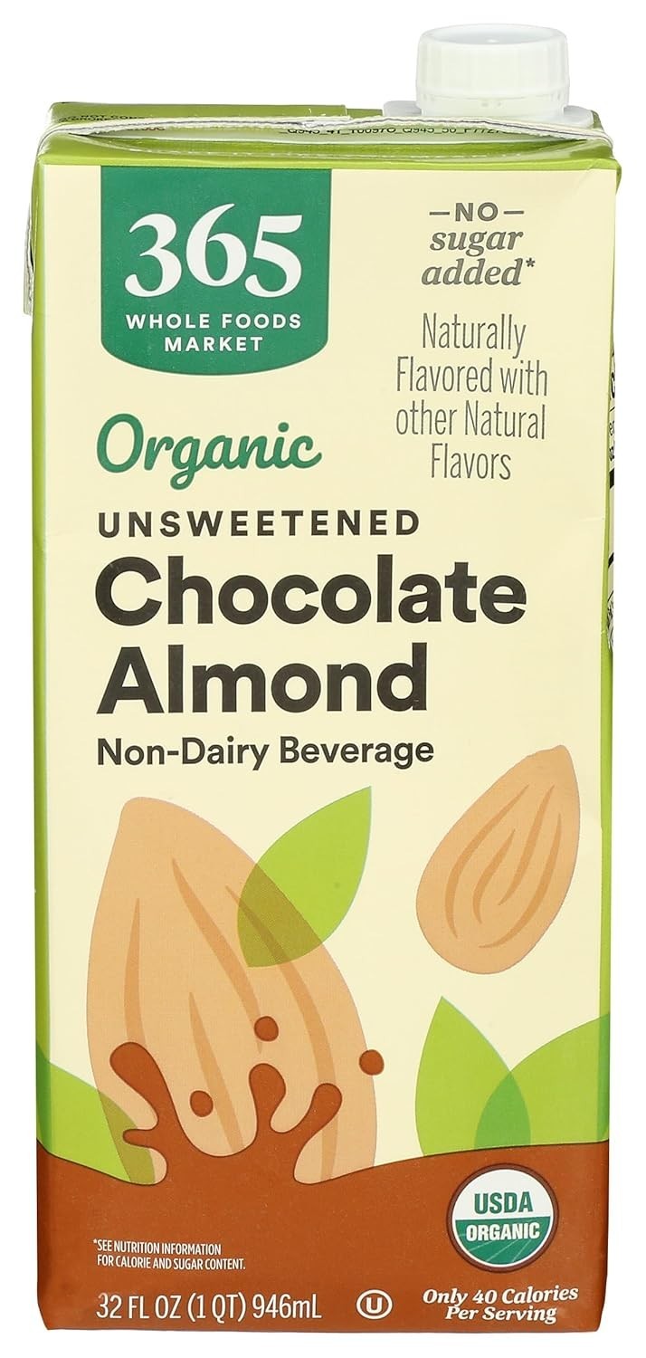 Organic Unsweetened Chocolate Almond Milk (32 Fl Oz, Pack of 6) – Delight