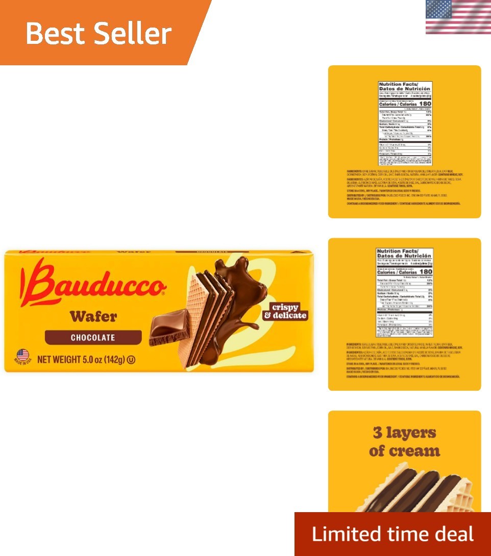 Bauducco Chocolate Wafers – Crispy Wafer Cookies With 3 Delicious, Indulgent,…