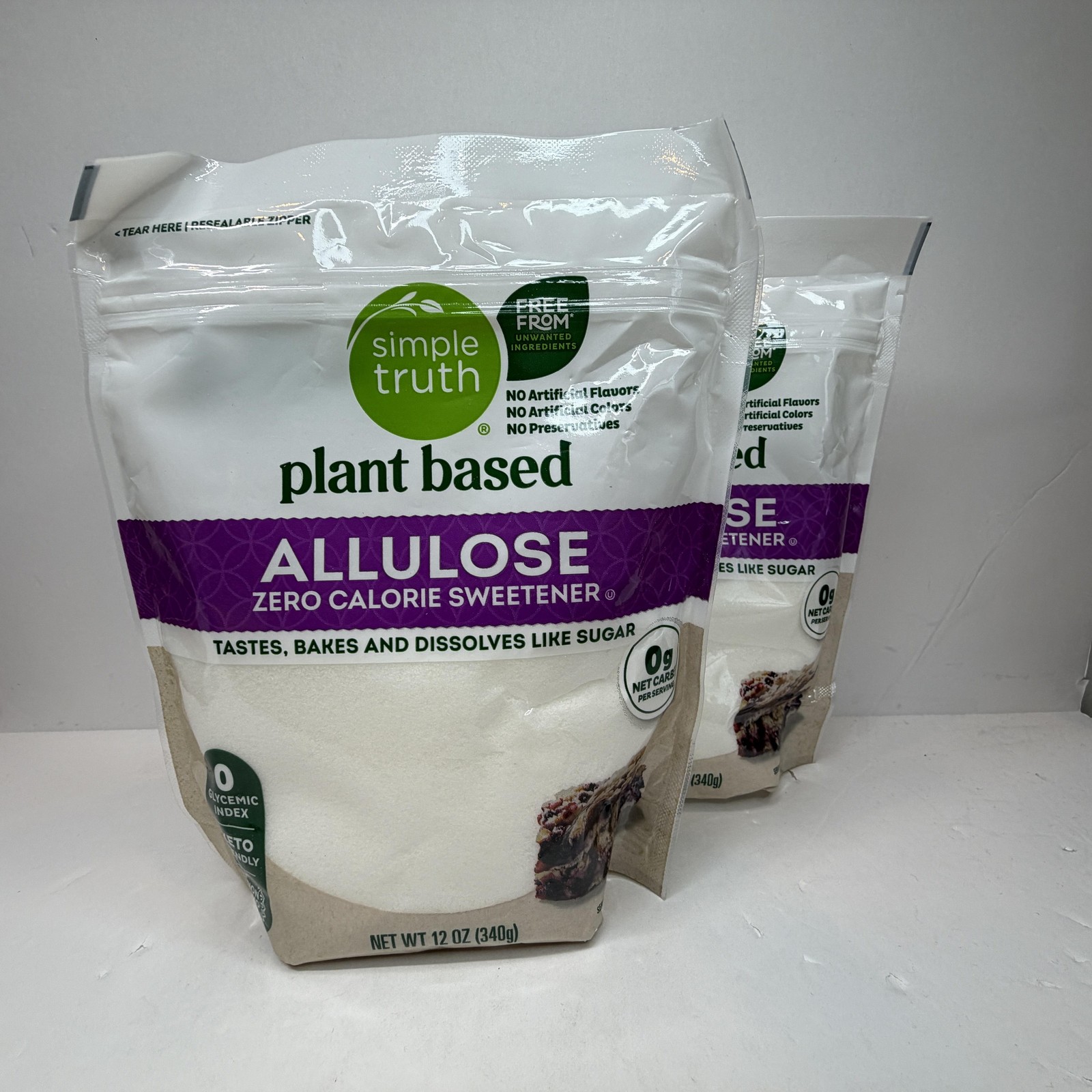 2 Pack Allulose Simple Truth Plant Based Zero Calorie Sweetener 12oz Keto NonGMO