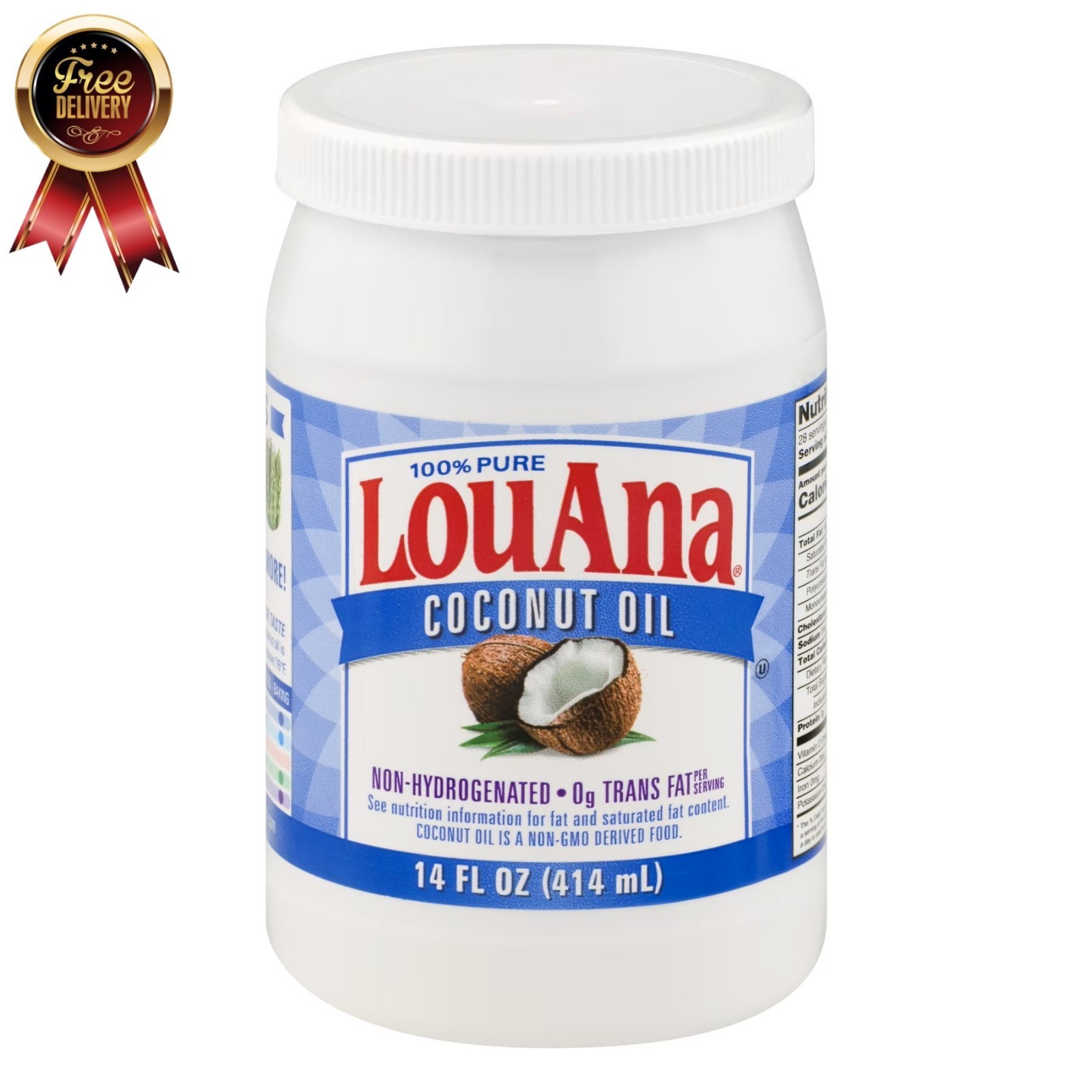 LouAna 100% Pure Coconut Oil, 14 fluid ounces