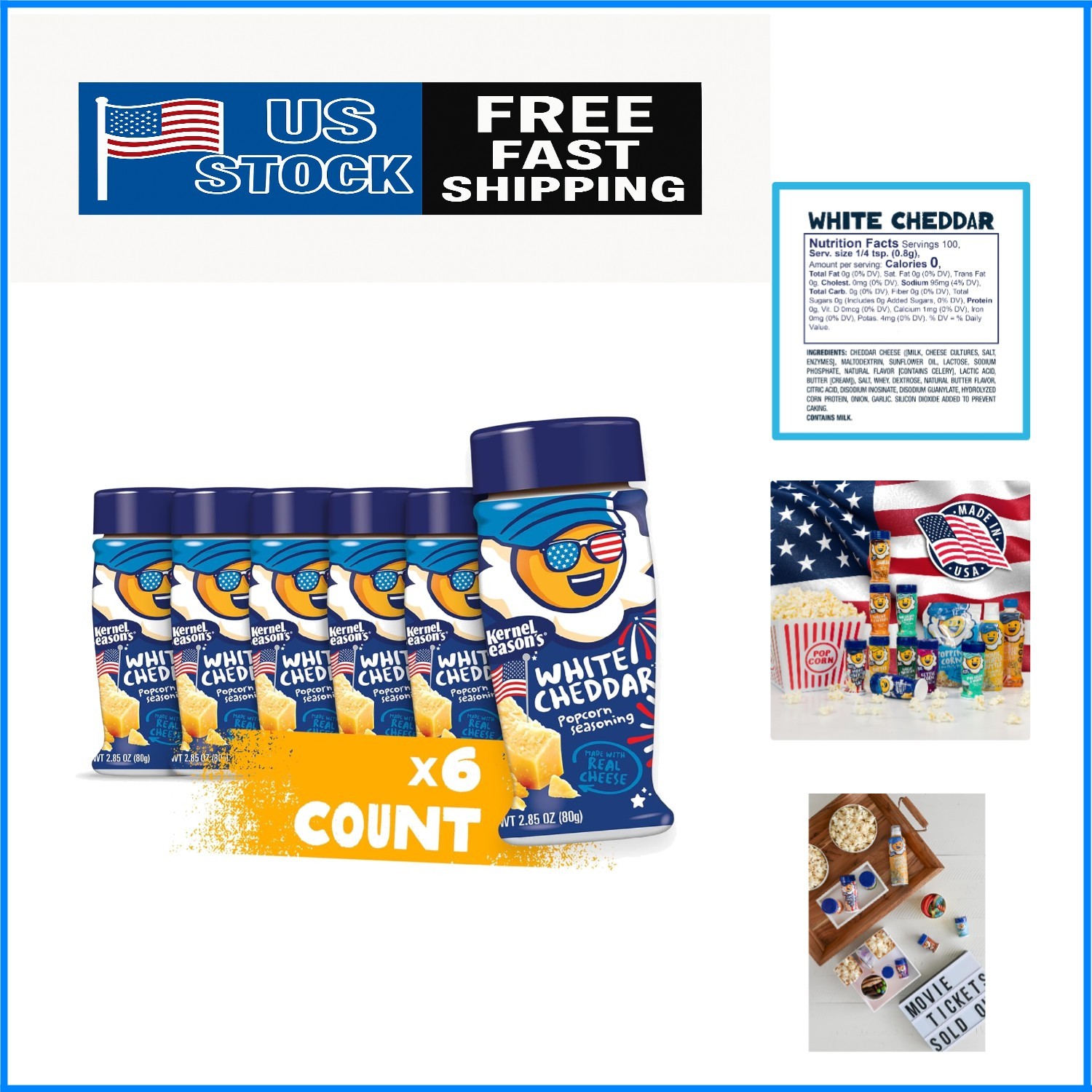 Guilt-Free White Cheddar Popcorn Flavoring – 2.85oz, Perfect for Snacks & Dishes