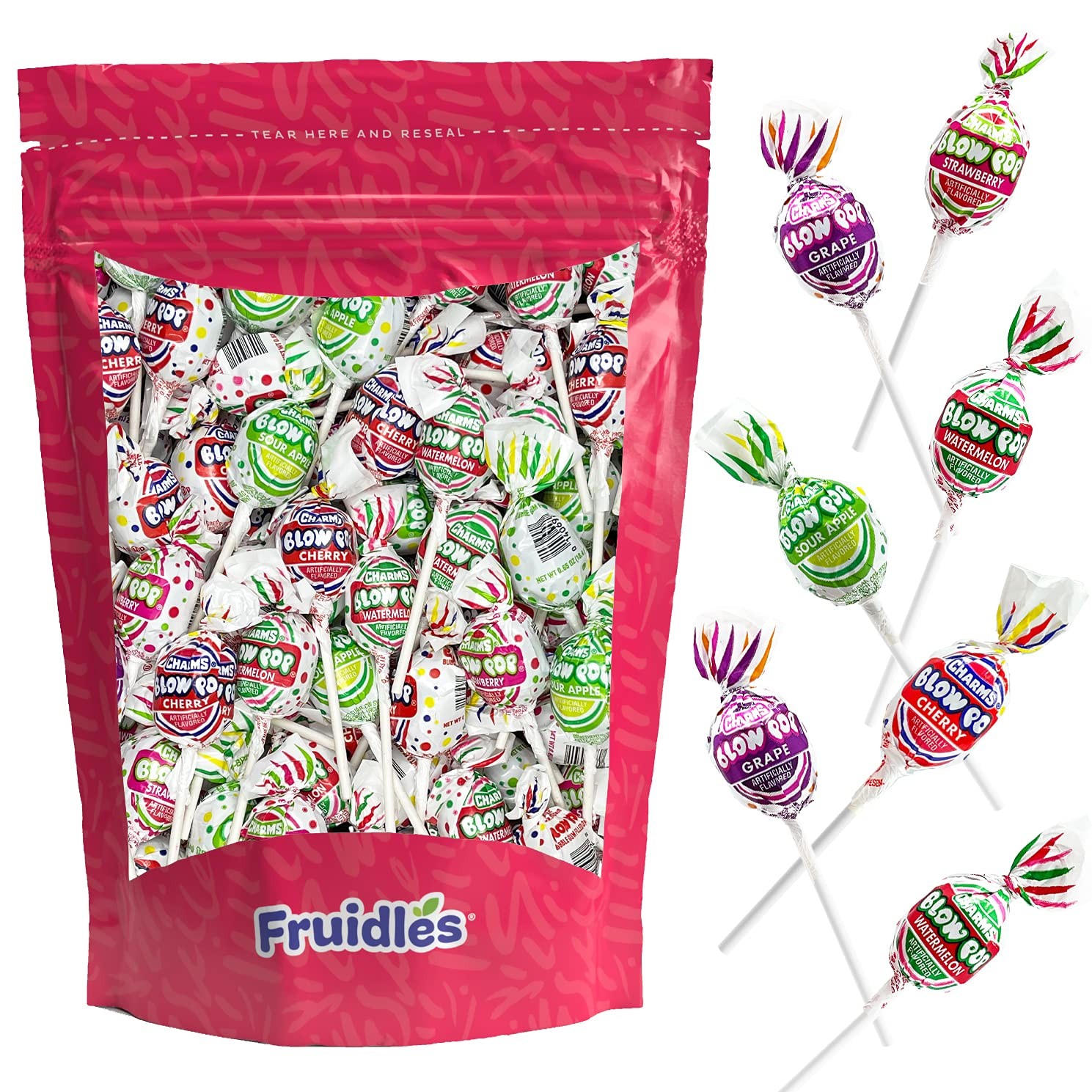 Bubble Gum Filled Blow Pop Lollipops Hard Candy Suckers, Assorted Flavors, In…
