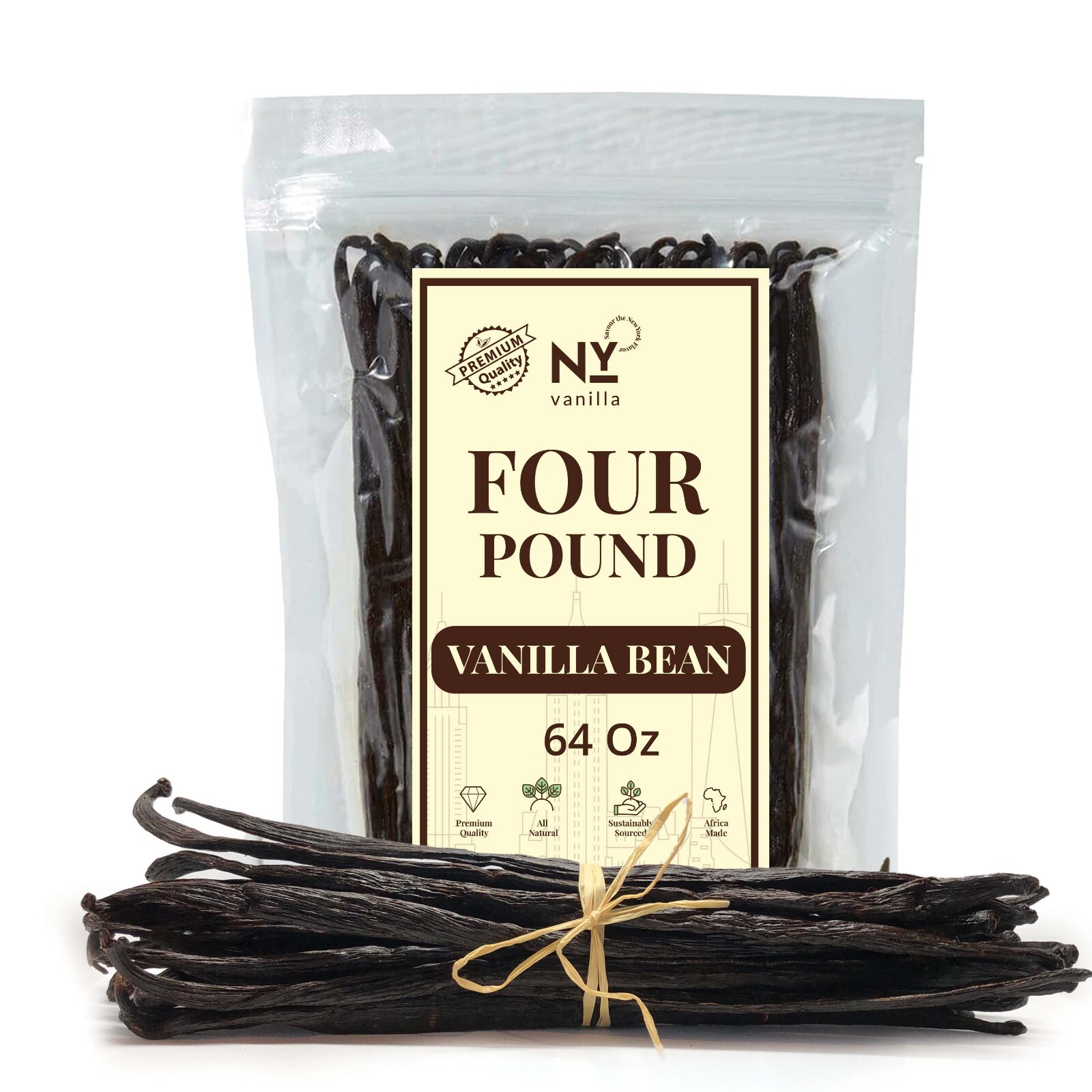 Whole Vanilla Beans, Vanilla Beans Grade A, Great For Vanilla Extract & Baking