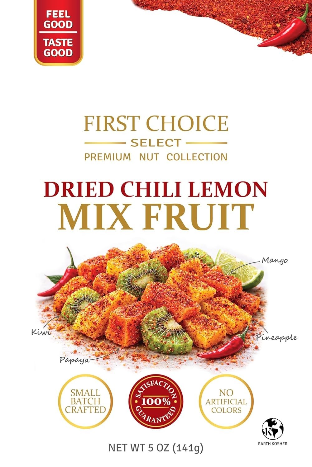 FirstChoiceCandy Dried Chili Lemon Mix Fruit – 5 Oz Individual Bag