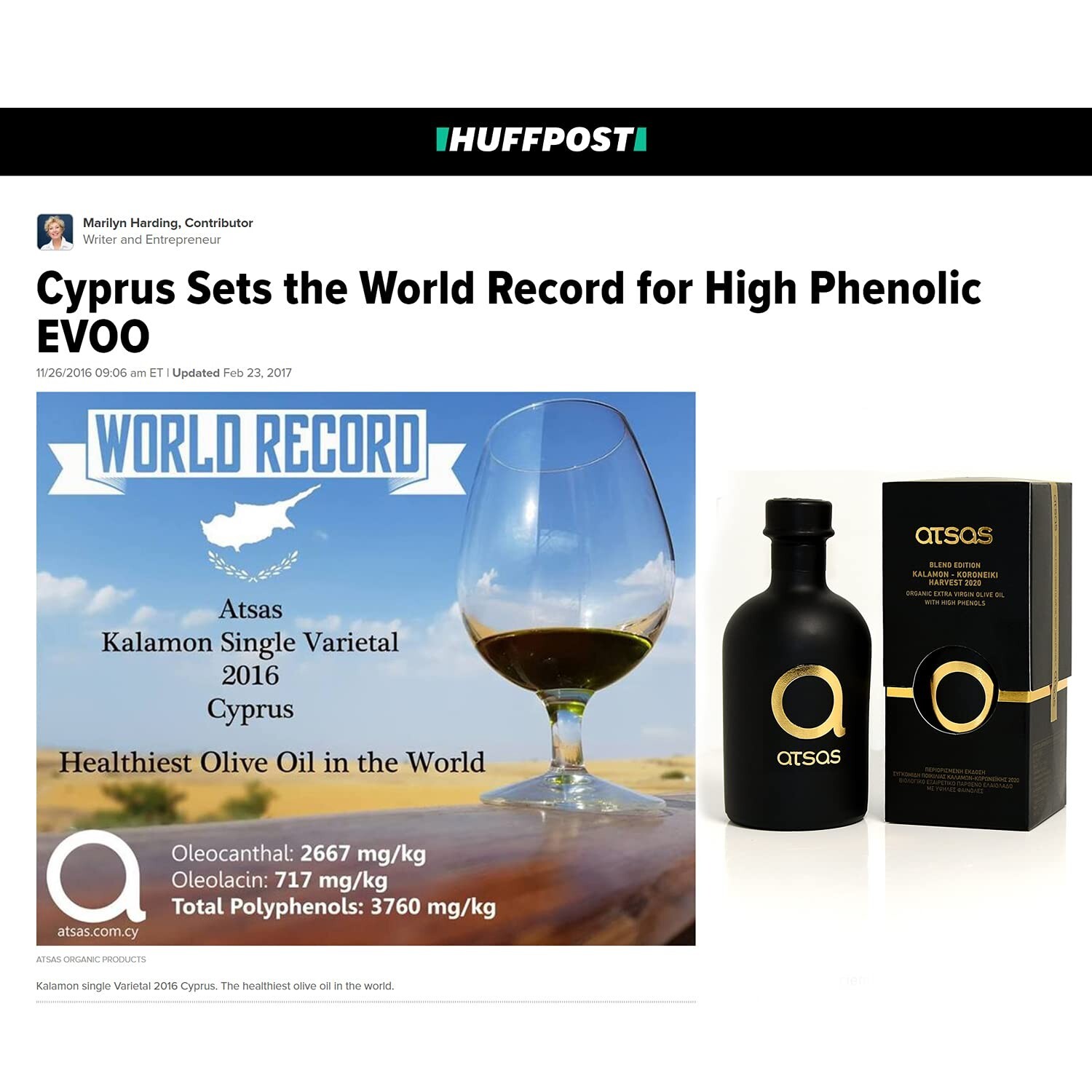 Atsas Organic EVOO Extremely High Phenolic – Gold Blend Limited Edition 250ml