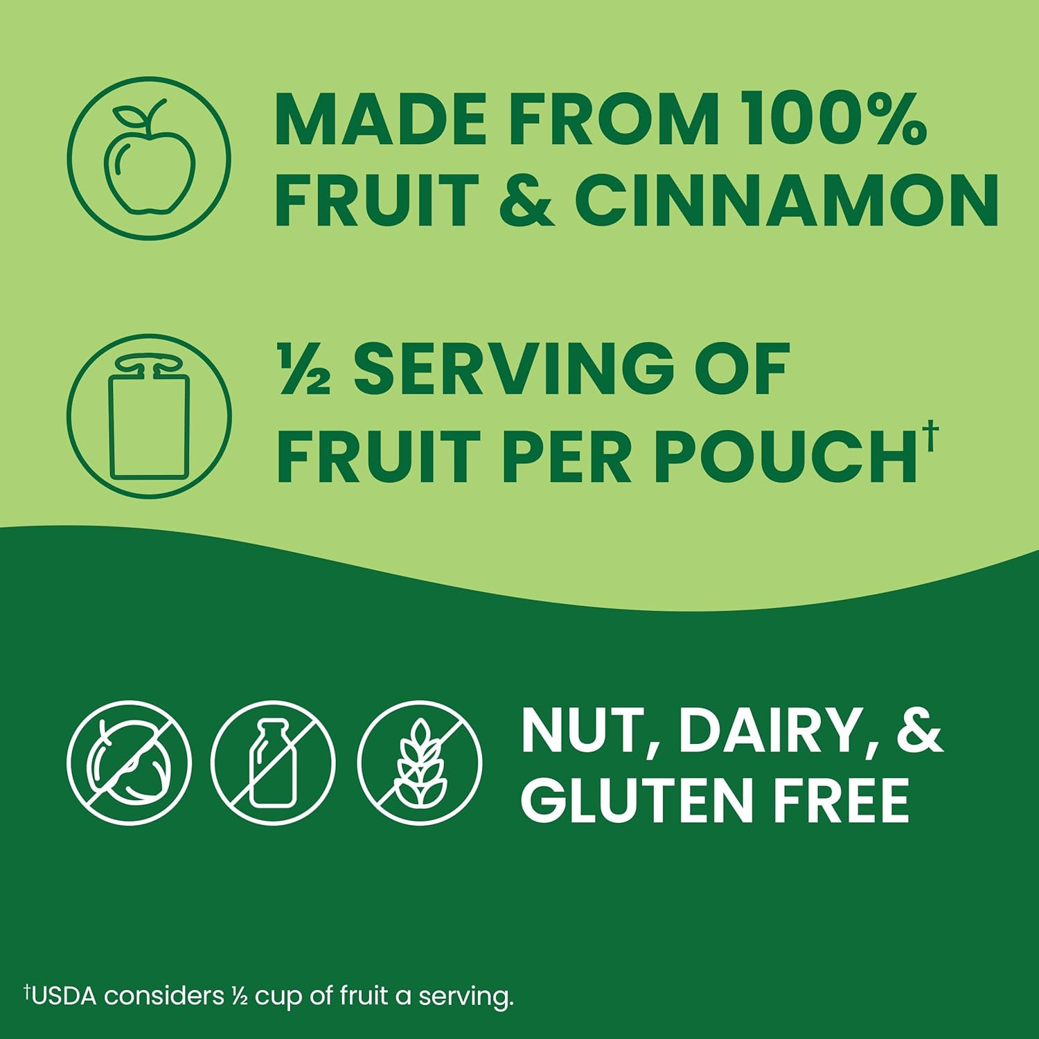 Applesauce and Fruit Puree Variety Pack, Apple & Cinnamon, 3.2 oz (Pack of 20),