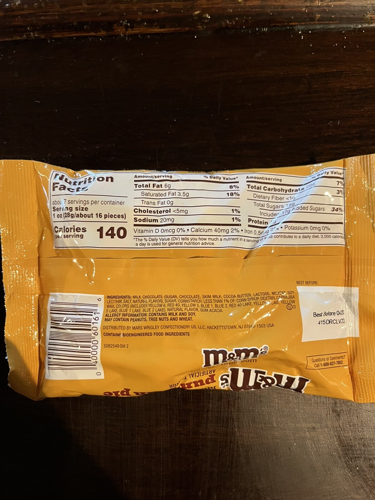 Halloween M&M’s Milk Chocolate Pumpkin Pie Fall Flavor Candy 7.44oz Bag
