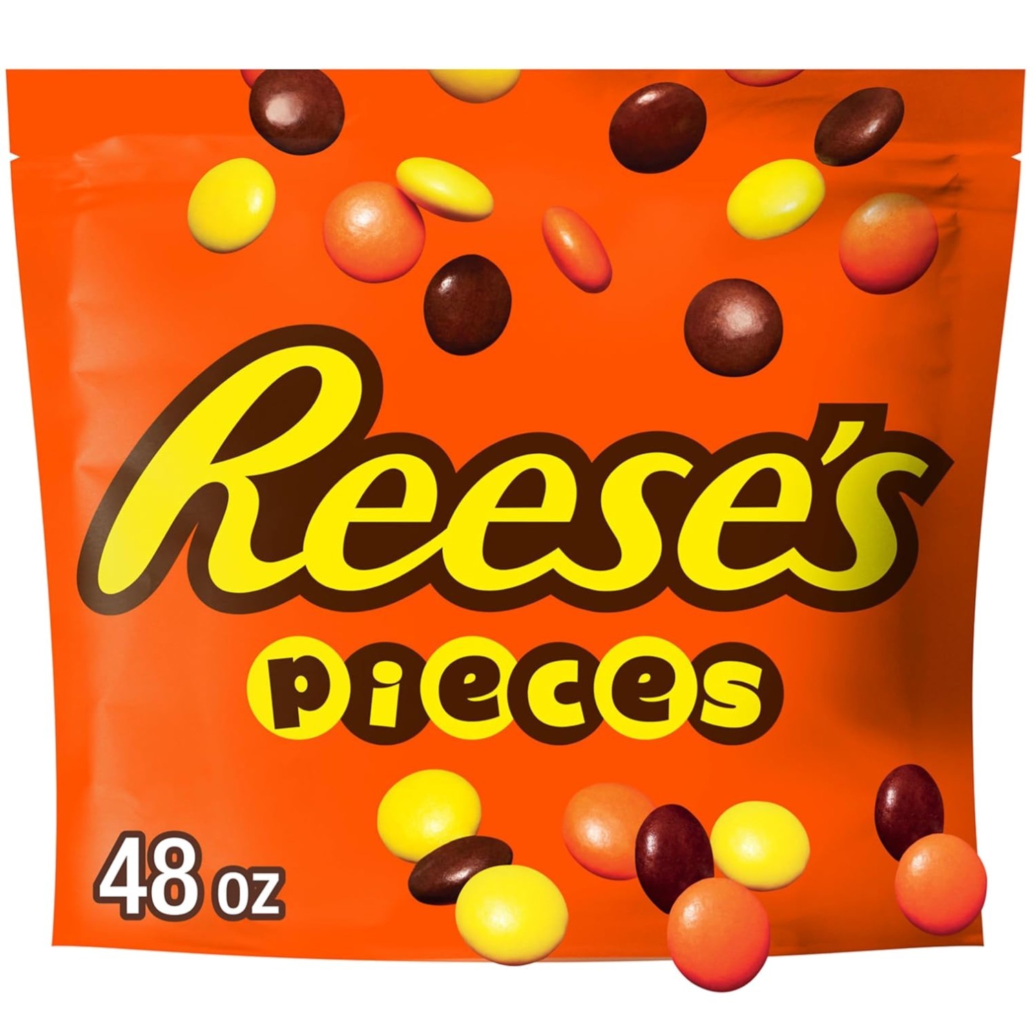 Gluten-Free PIECES Peanut Butter Candy in Crunchy Shell, Family-Friendly 48 oz