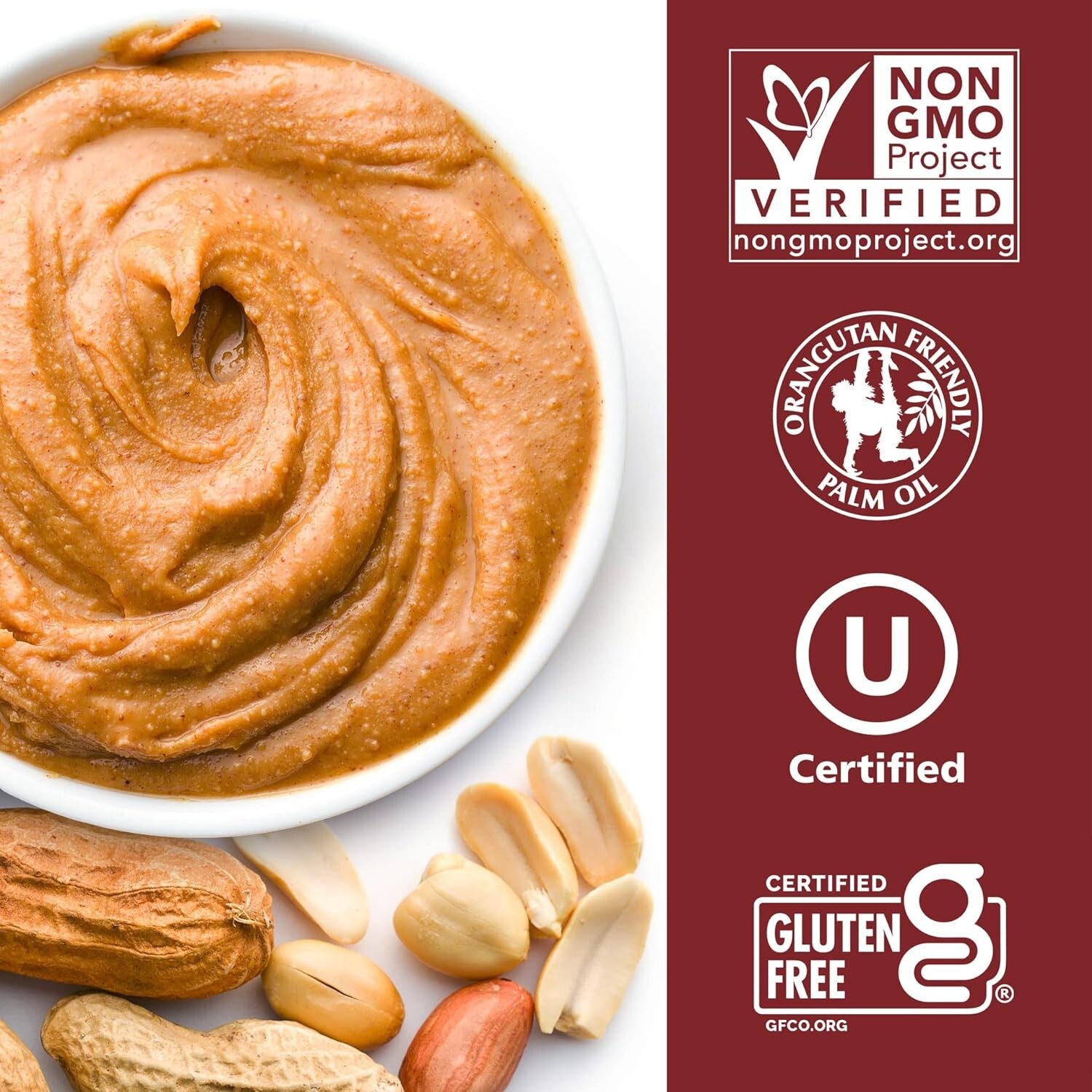 JUSTIN’S Classic No Stir Gluten-Free Peanut Butter Spread 28 Ounce Jar