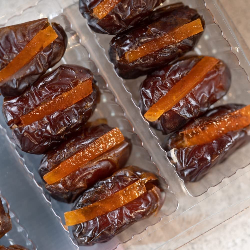 Jomara Dates Filled with Orange Peel Gourmet Dried Dates Snack EXP 09/2026