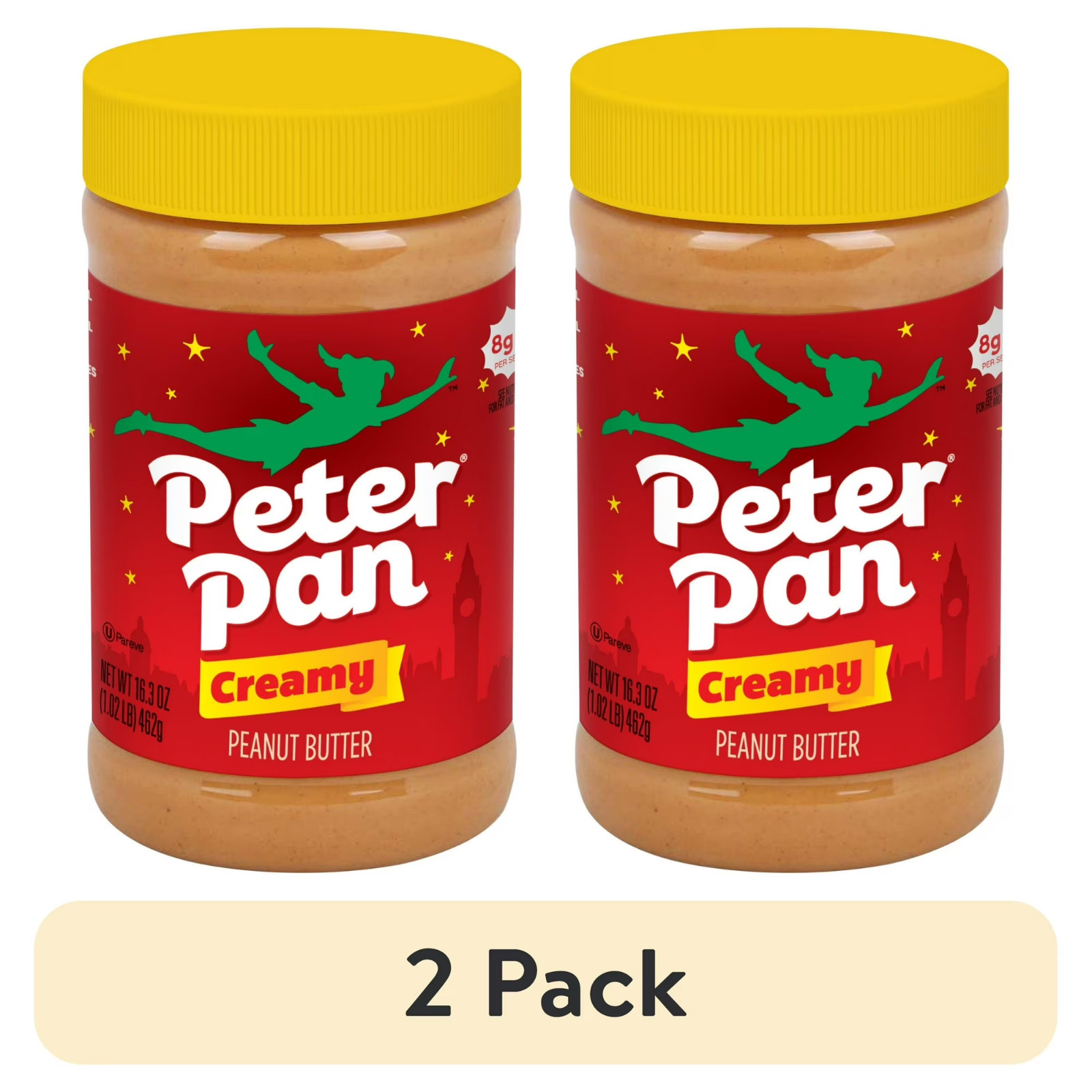 Creamy Peanut Butter Spread by Peter Pan Smooth, Gluten-Free, 16.3oz (2 Pack)…