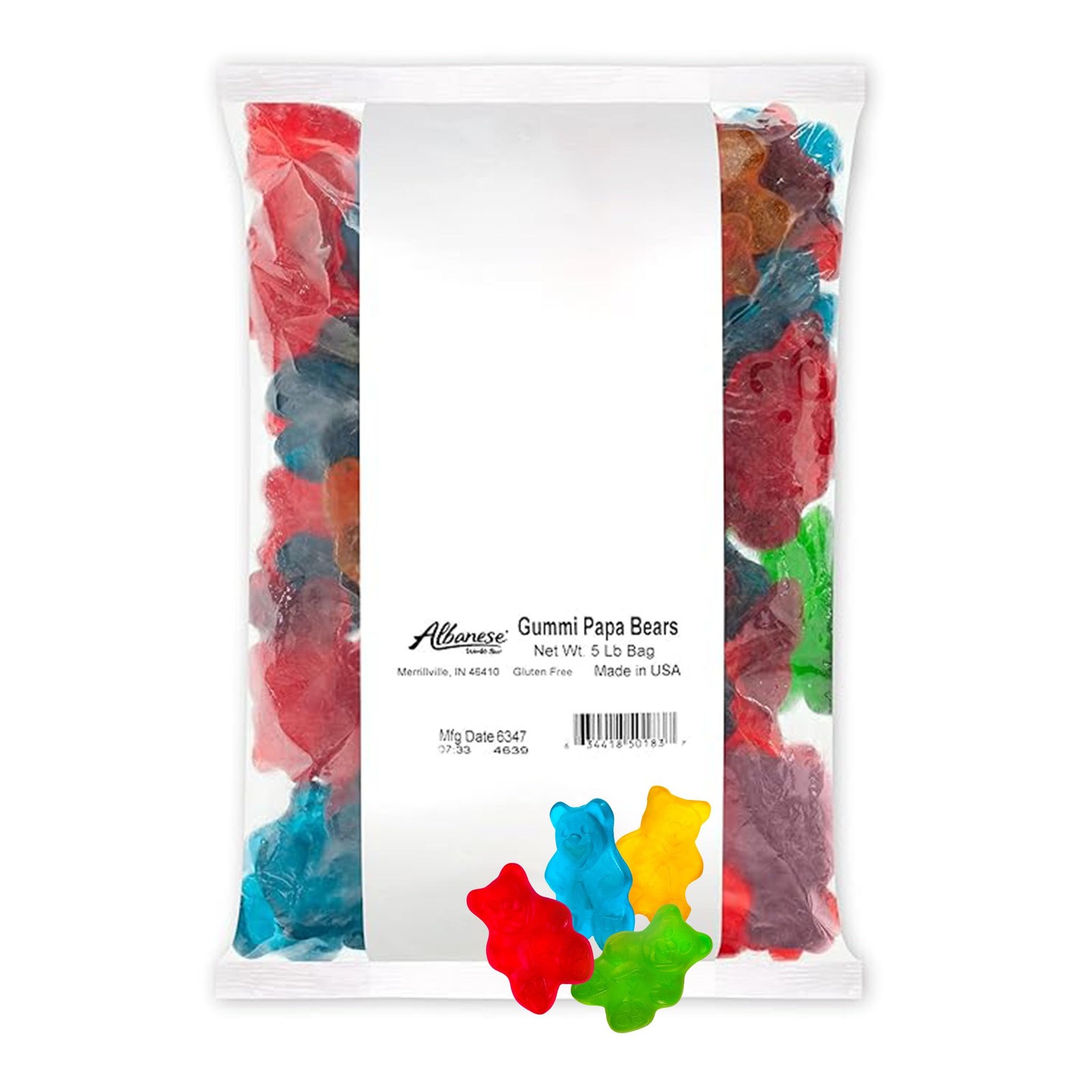 Albanese World’s Best 4 Flavor Gummi Papa Bears, 5lbs of Candy