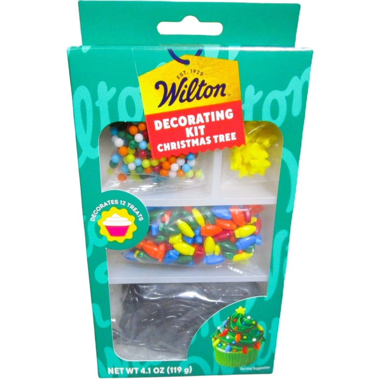 Wilton Holiday Cookie & Cupcake Decorating Kit Candy Lights & Stars Makes 12