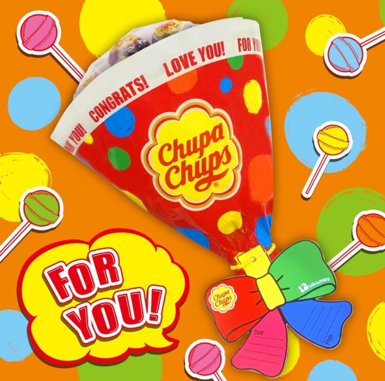 Japanese 12Chupa Chups Lollipops Flower bouquet Ramune…4flavor random set Candy