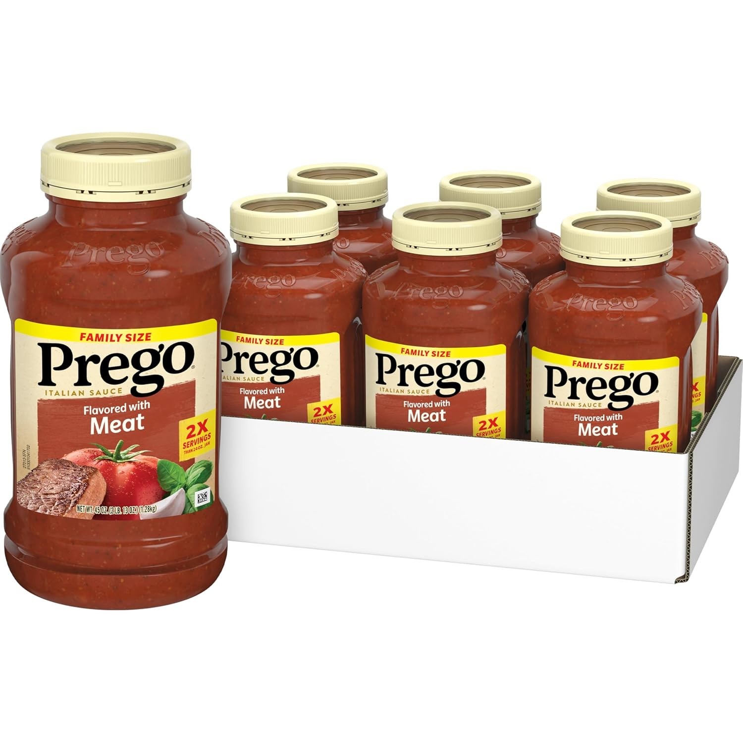 Italian Tomato Pasta Sauce Flavored With Meat, 45 OZ Jar Case of 6