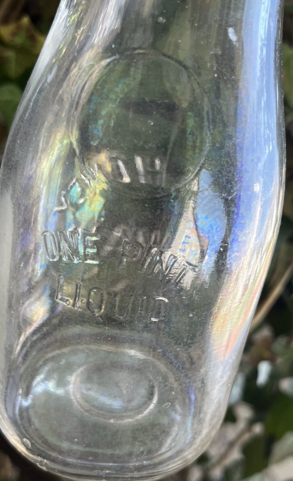L.F. Wahl Pure Honey TRP milk bottle like container Chili N.Y. Monroe County pt