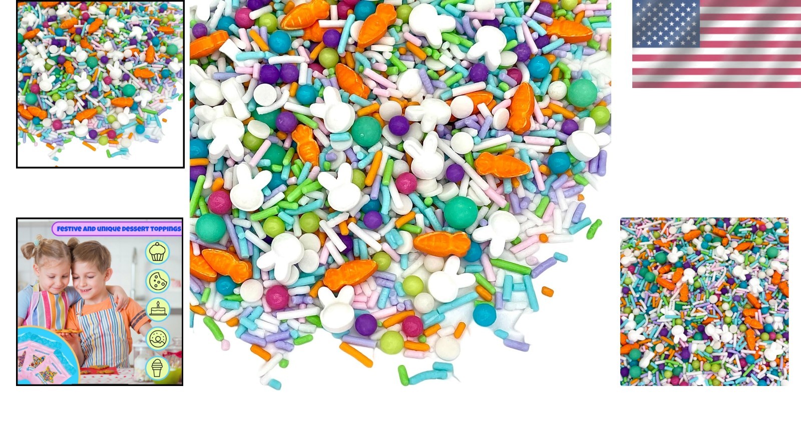 Pastel Easter Edible Sprinkles – Metallic Mix for Cake & Cupcake Decoration