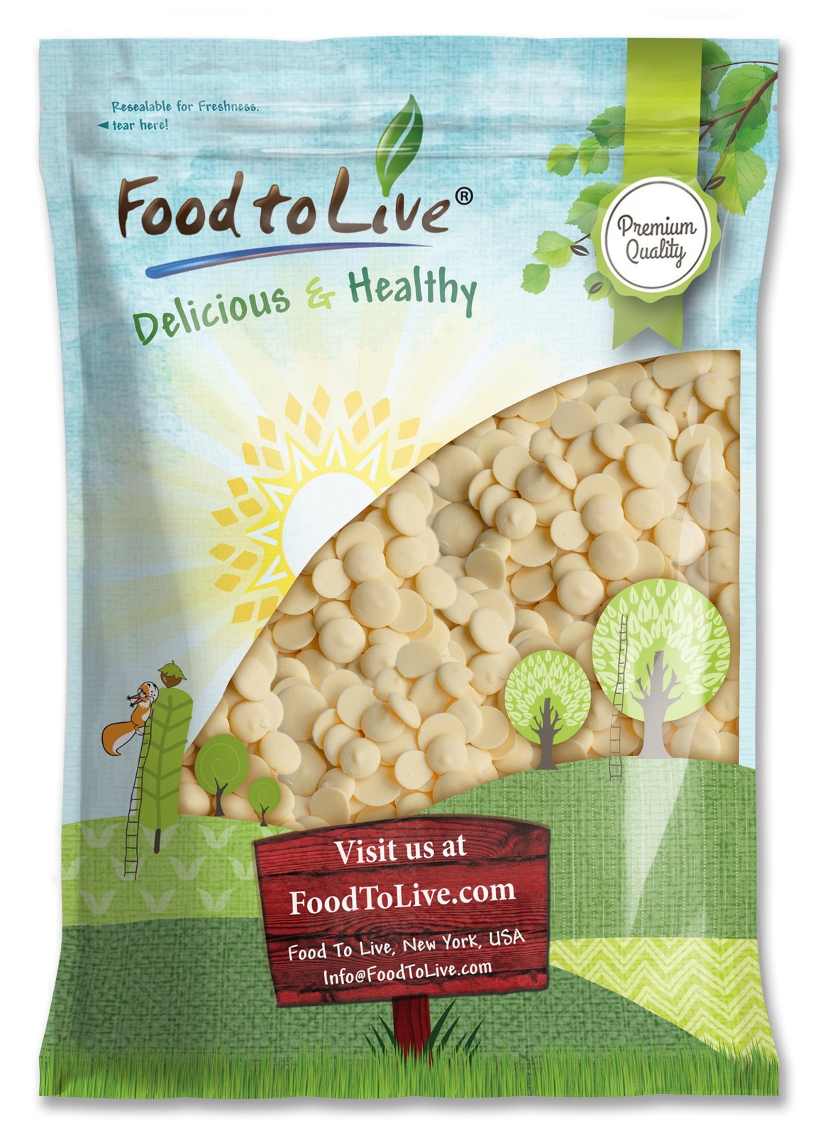 Raw Cacao Butter Wafers – Cold-Pressed, Unfiltered, Unrefined, Kosher, Vegan