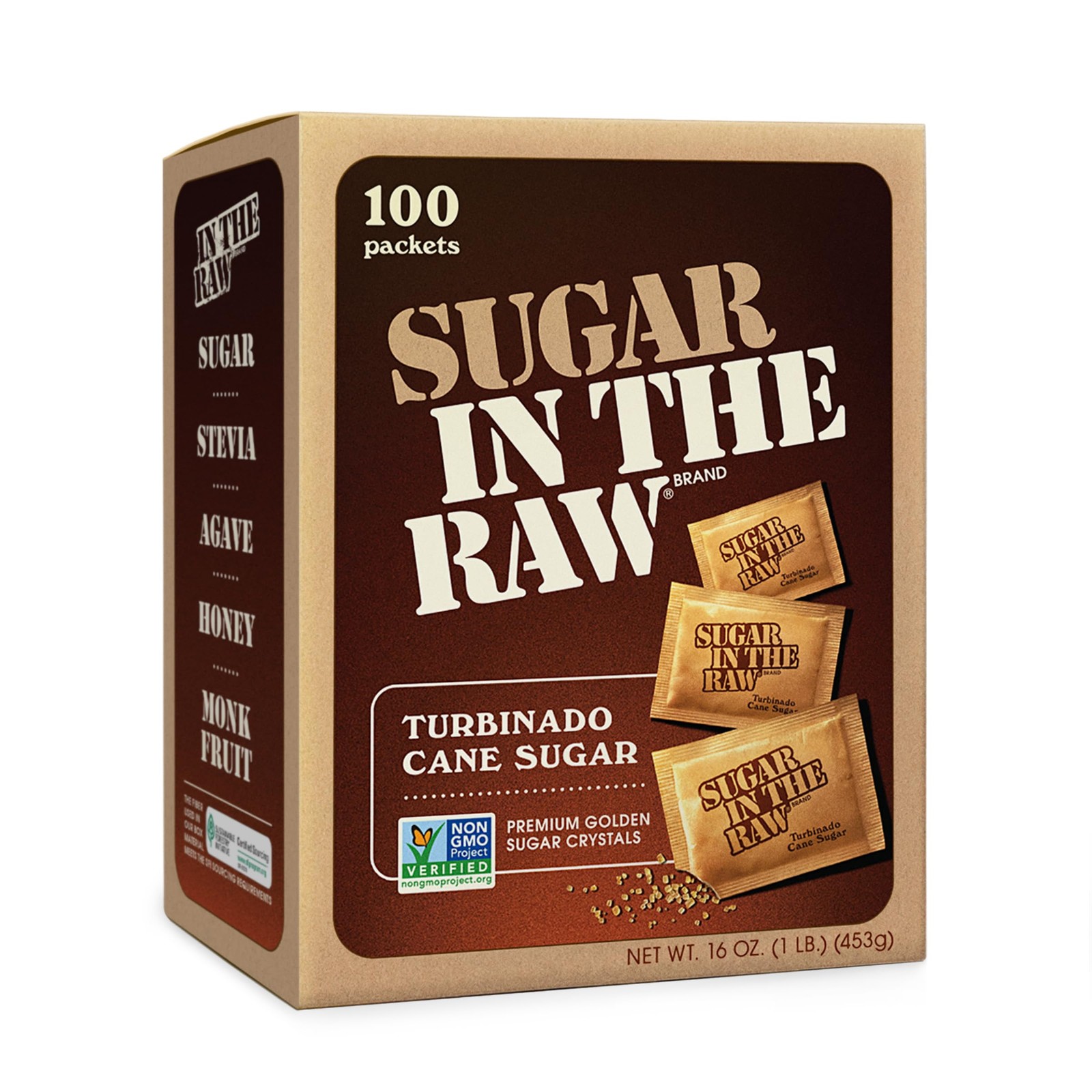 Sugar In The Raw Turbinado Cane Packets, 1 Ounce (Pack of 1), golden