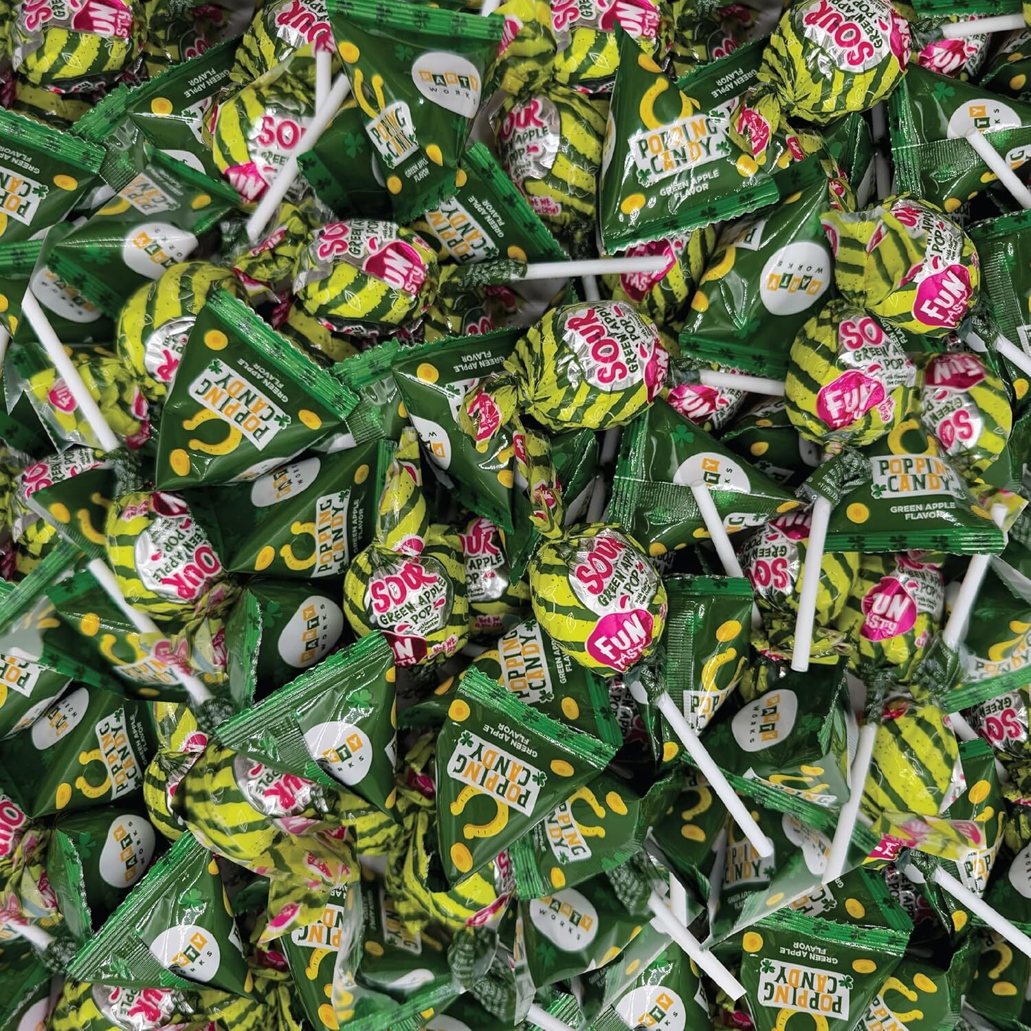 Candy Mix – 4-Pound Bulk Pack, Sour Apple Popping Rocks and Gum-Filled Lollipops