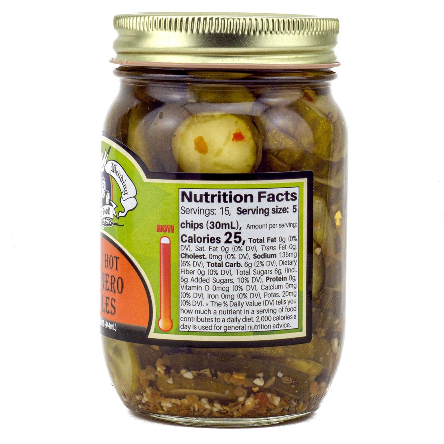 Amish Wedding Sweet Hot Habanero Pickles All Natural Locally Made 2 Jars