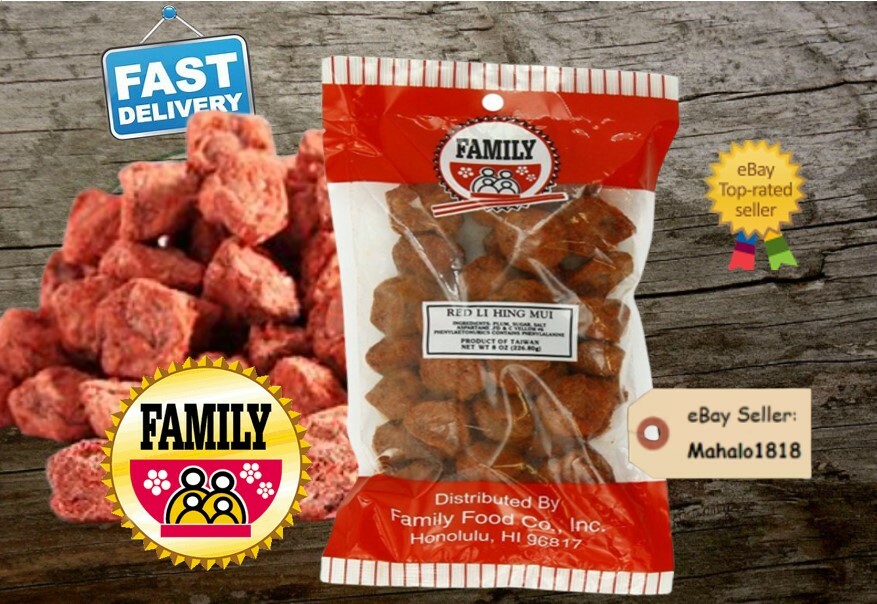 🌺6oz Family RED LI HING MUI PLUM Dried Fruit Crack Seed Packed in Hawaii Snacks