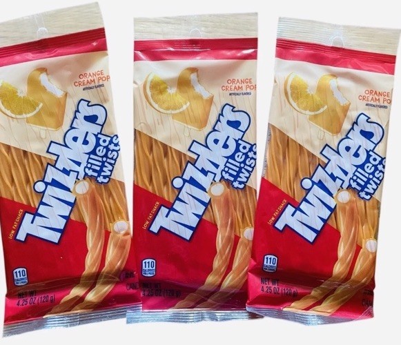 3x LOT Twizzlers Filled Twists Orange Cream Pop 4.25oz Limited Edition