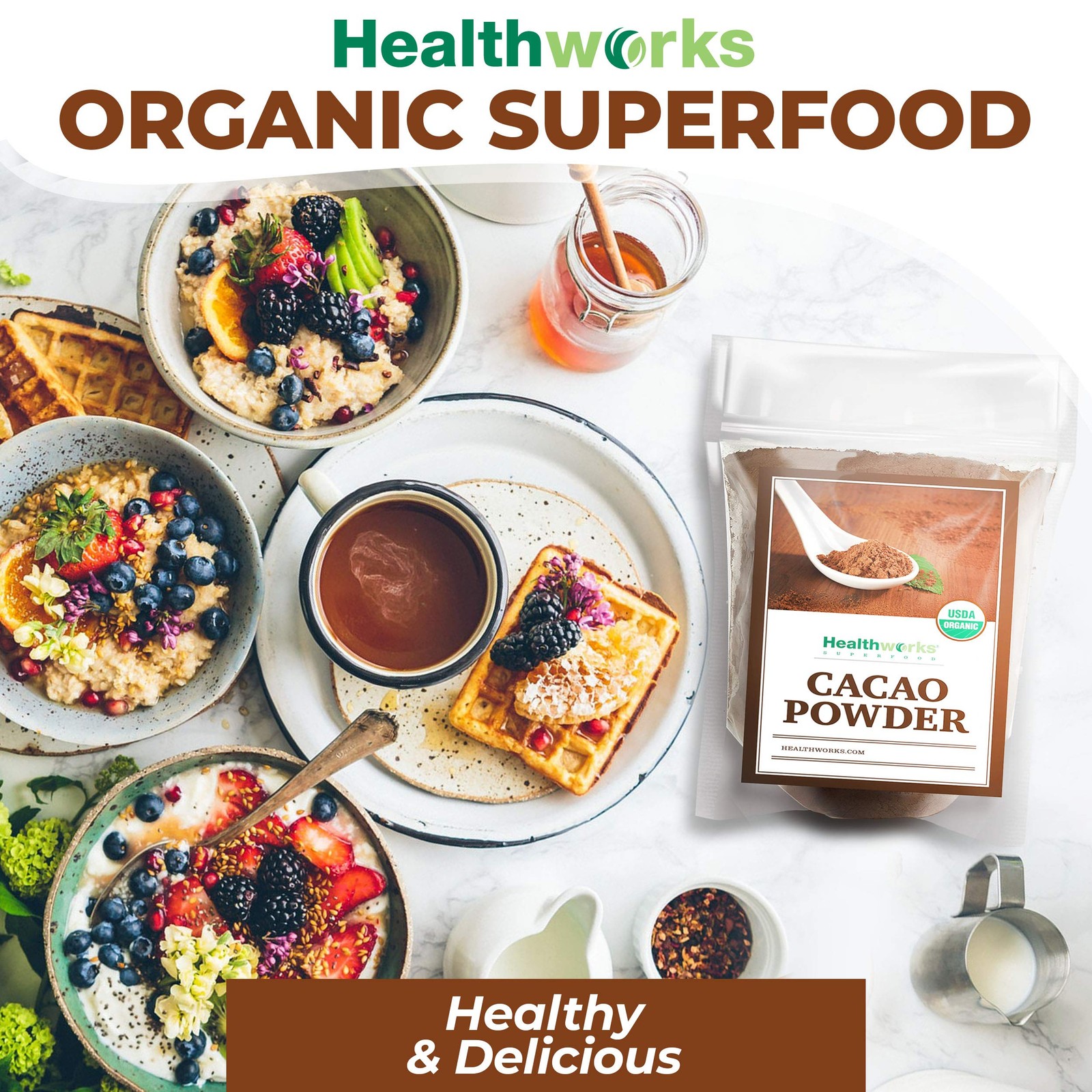 Healthworks Superfoods Organic Cacao Powder – 48 Oz / 3 3 Pound (Pack of 1)